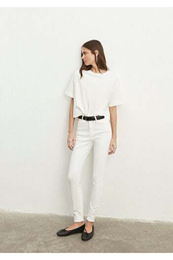 Mavi Serenay Gold White Jean Trousers -100980-83673