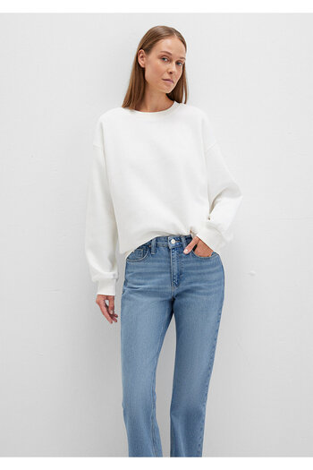 Mavi Crew Neck White Basic mikina 1610198-70057