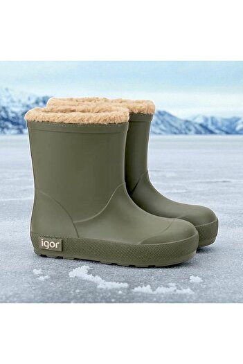 IGOR unisex çocuk YOGI BORREGUITO VERDE kürklü kar botu, yağmur botu