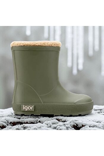 IGOR unisex çocuk YOGI BORREGUITO VERDE kürklü kar botu, yağmur botu