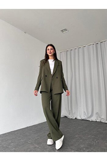 EFSUN MODA KADIN OVERSİZE CEKET PANTOLON TAKIM ASTARLİ