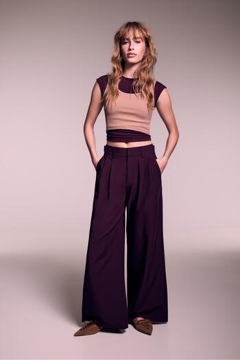 Stradivarius Super wide-leg adjustable trousers