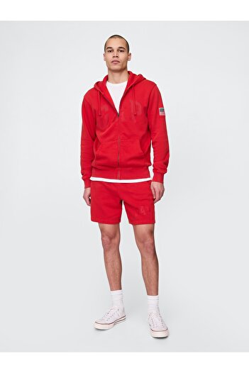 GAP Erkek Kırmızı VintageSoft Logo Sweat Şortlar