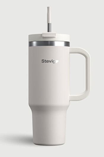 Stevig 2 Moods Tuck-In Tumbler Leakproof Steel Thermos 900 ml White Sand St-242