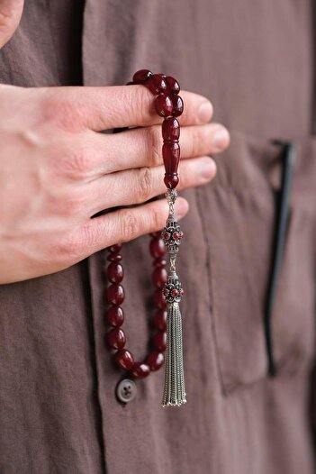 dergah tesbih Legendary Dough Squeeze Amber Silver Design Rosary