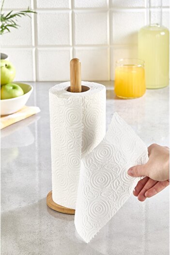 Lora Bianca Round Bamboo Paper - Towel Holder Vertical