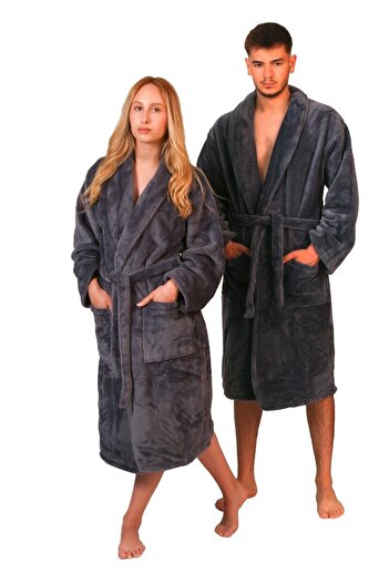 Lucy and Home Soft Textured Fleece Dressing Gown