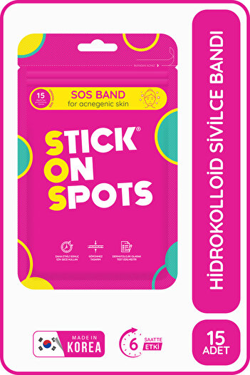 Stick On Spots S.o.s Band - 15 Adet Sivilce/akne Bandı - Pimple Patch- Hidrokolloid Bant