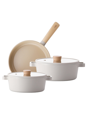 Prima Nova Fika Beige Pot and Pan Set 5 Pieces