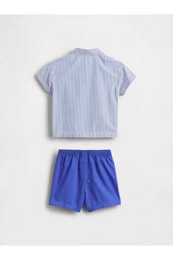 GAP Bebek Mavi Baby Poplin Outfit Set