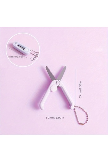Choice Purple 1pc Mini Portable Folding Scissors Creative In Pastel Colors Stainless Steel Paper Cutting Ar