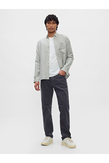 GAP Erkek Gri GapFlex Kadife Straight Jean Pantolon