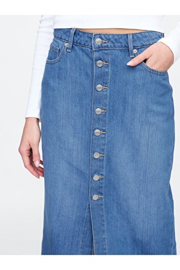 GAP Kadın Mavi Denim Etek