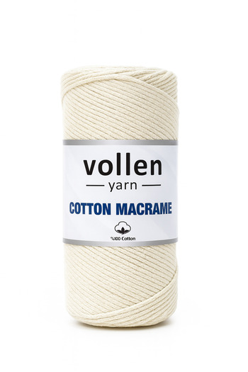 vollen yarn Premium Cotton Cotton Macrame Thread, 2mm Cotton Chain Macrame, Supla, Bag Thread, Ecru