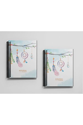 Yıldızistan A5 Checkered Spiral Bound Cardboard Cover 96 Pages Houmai Special Collection Quality Printing School Notebook