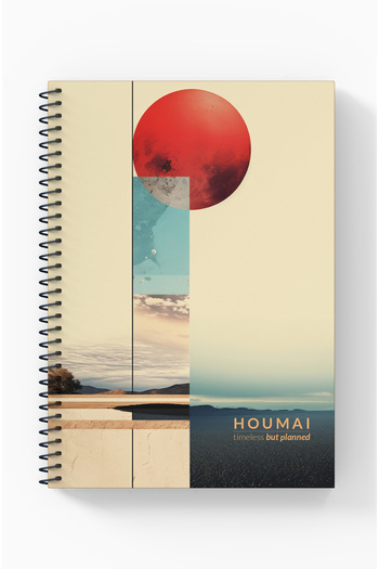 Kentsoylu A5 Spiral Notebook 96 Pages Checkered, Houmai Series Special Collection, Cardboard Cover