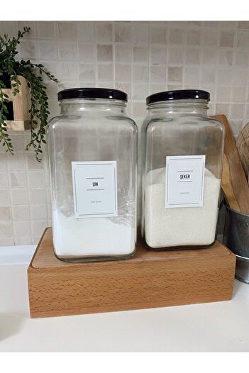 SİDERDESİNG Siderdesign Kitchen Organizer Set of 2 - Flour and Sugar (3000cc)