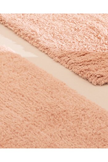 Madame Coco Cameo 2-teilige Badematte aus Baumwolle - Puder - 60x100 cm