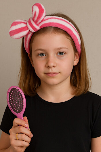 TAKIŞTIR Fuchsia Color Hair Band and Comb Set