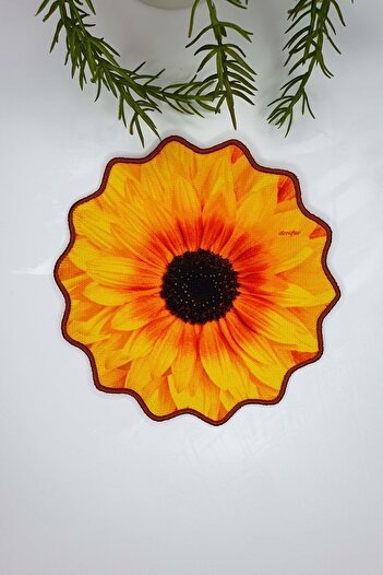 decofav Sunflower Design Embroidery Edge Fabric Cocktail Napkin 1 Piece 17 X 17 Multicolor Fabric Tr a Moist Cloth