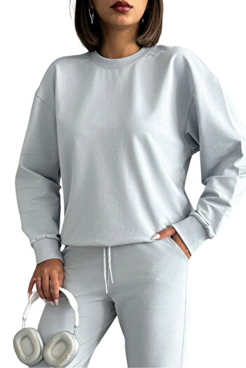 KAPHONE Women's 0 Neck Cotton Sweatshirt