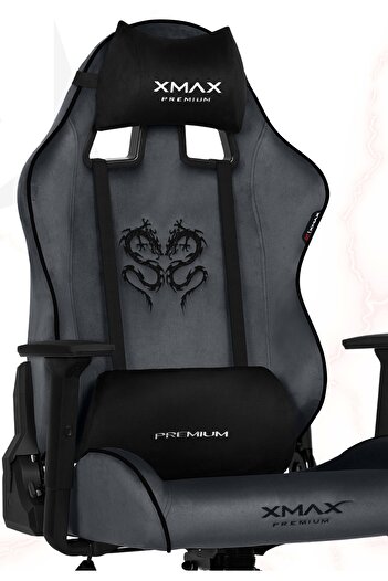 XMAX / Rio Balerion Koyu Plaza Grisi Kadife Terletmez Kumaş Gaming Oyuncu Koltuğu / 120 Kg Taşır