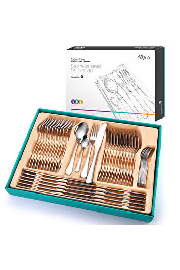 Trendy's 48-piece stainless steel cutlery set, TRENDY'S, chrome