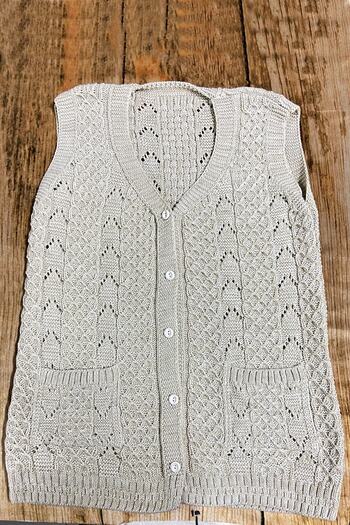 Çt Çeyizci Tekstil Dowry Vest, Glitterless Vest, Braided Vest, Gift Vest, Bridal Vest - Large Size - Ecru