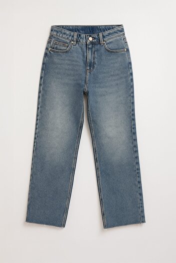 Bluewhite Women's 100% Cotton Wide Leg Cutout Jean Trousers