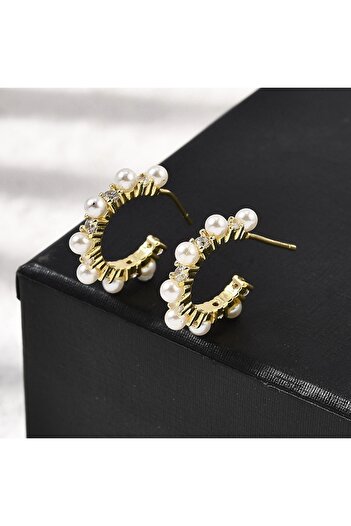 OEM Handmade Earrings with Elegant Pearls, Blown with 18K Gold – Perfect for a Gala Evening