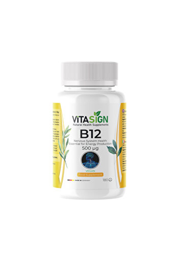 VITASIGN Premium Vitamin B12 500mcg, 180 Vegan Lozenges – Nervous System & Energy Support