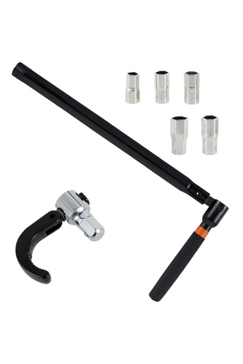 Choice black Faucet Wrench Carbon Steel Plumber Socket Wrench with 5 Sockets and 1 Chuck Tap Back Nut Sink