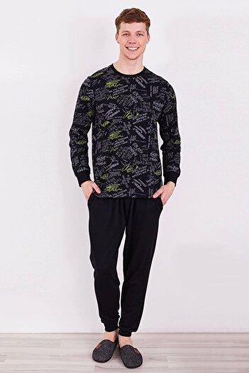 ROLY POLY Rolypoly Able Ends Rule Break Black Men's Long Sleeve Pajama Set