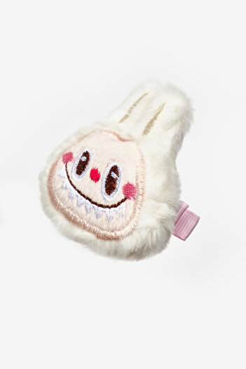 Le Mabelle White Plush Toy Figured Girl's Clip Buckle