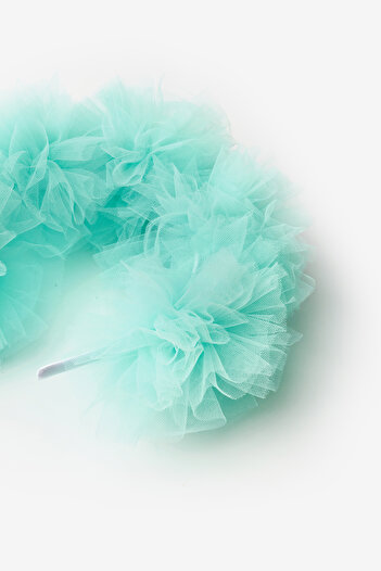 Le Mabelle Girl's Crown with Mint Tulle Pompom