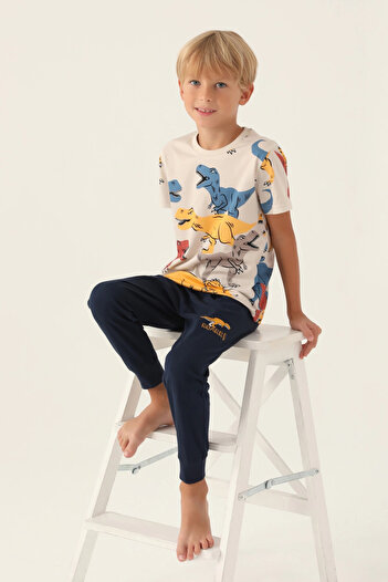 Rolypoly Boy's double set - beige navy blue