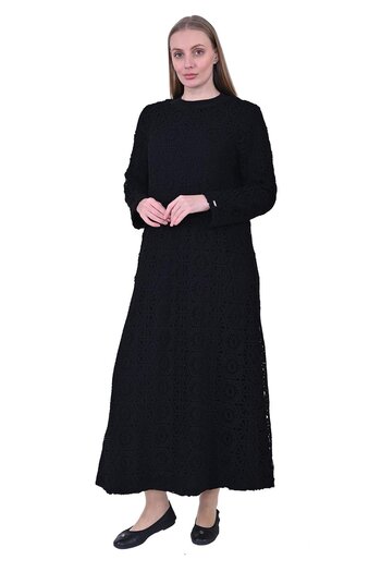 Invee Guipure Dress Black