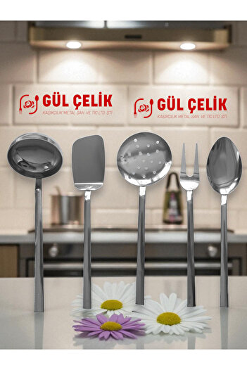 KAVEH Ladle Colander Serving Set 5 Pieces 18/0 Quality
