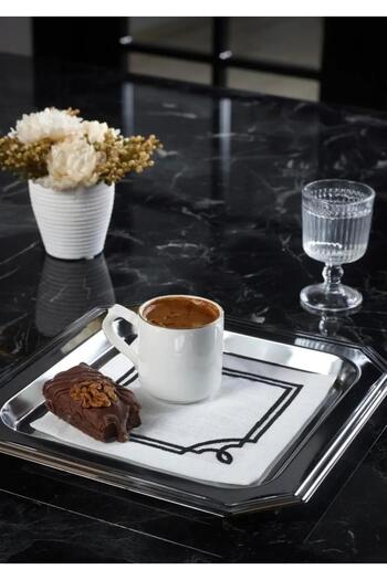 busrasdesign Lux Grup Alice Cocktail Napkin Set of 2 Black