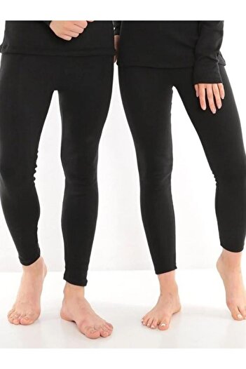 mrmpro Black Unisex Plush Lu Winter Thermal Tights