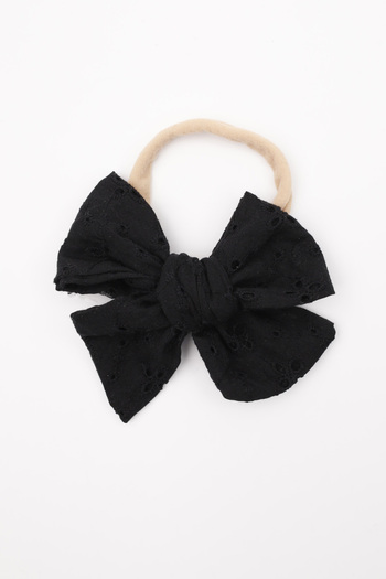 Le Mabelle Black Scallop Bow Girl's Hair Band