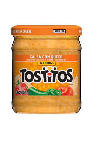 Tostitos Salsa Con Queso, Made With Real Milk & Cheese Dip , Medium 15 OZ (425g) - Export x 6 Pcs