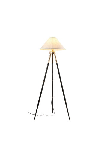 Apliqa Cosby Siyah-Gold Kaplamalı Tripod Metal 3 Ayaklı Lambader