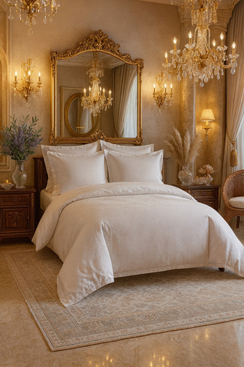 Evimcim Single Premium Pike Set Beige Color Elegant Design 100% Comfort and Elegance