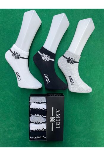 Amiri , Set 6 unisex short socks, White, Black, Grey, One Size
