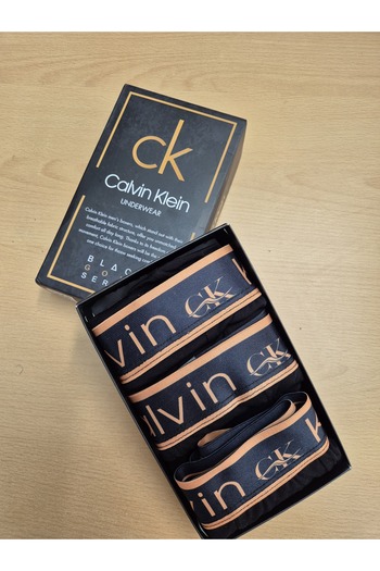 Calvin Klein , Set of low-waist boxers - 3 pairs, Black-Gold, M
