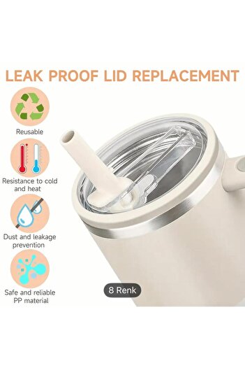 Stanley Compatible with Quencher, 1.18 Liter Spill-Proof Leak-Proof Plastic Lid with Straw, 1 Piece