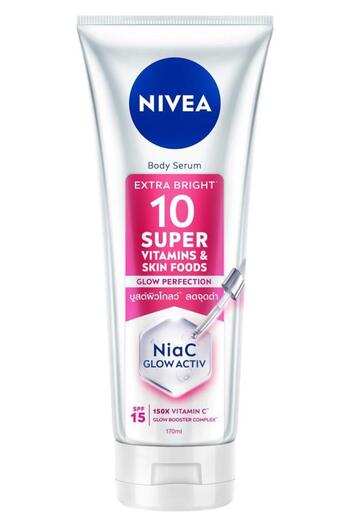 NIVEA Super10 Serum Etkili Vücut Losyonu SPF15 170 ml,Aydınlatıcı,Nemlendirici,C Vitamini,Niasinamid