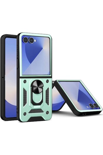 Stef's Cat Husa pentru Samsung Galaxy Z Flip7, CamShield Series, I65, Poliuretan, Green