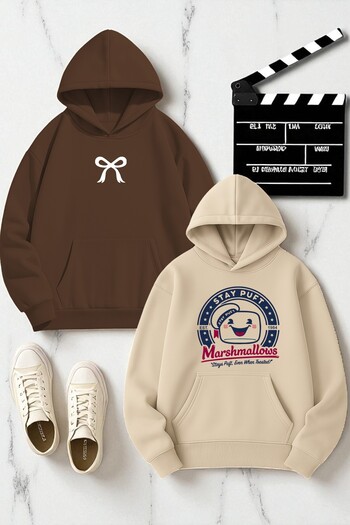 uyguntarz Unisex Design Printed Hooded Sweatshirt 2-Piece Opportunity Pack